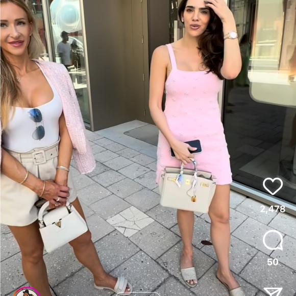 Zara PEARL TRIM KNIT MINI DRESS - Picture 2 of 8